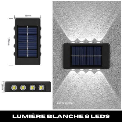 luminaire extérieur solaire 8 blanc