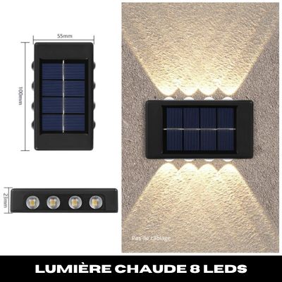 luminaire extérieur solaire 8 chaud